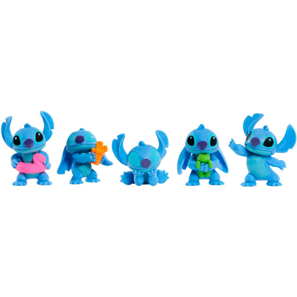 Set de 5 figurines Disney Stitch JUST PLAY avec détails colorés pour enfants dès 3 ans