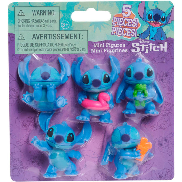 Vue rapprochée des figurines Disney Stitch JUST PLAY montrant leur qualité et finition