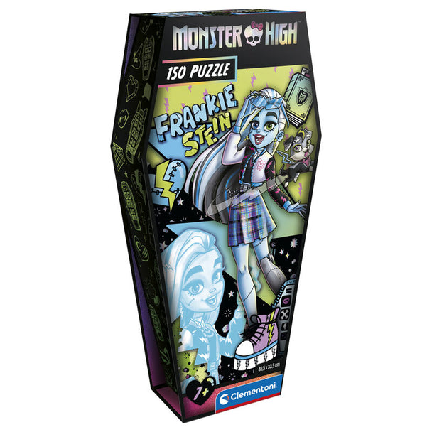 Puzzle Monster High Frankie Stein complet montrant le personnage en détail avec couleurs vives sur fond clair