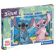 Puzzle Disney Stitch 104 pièces de CLEMENTONI avec l'image colorée du personnage Stitch sur fond bleu