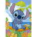 Boîte du puzzle Disney Stitch 104 pièces par Clementoni montrant le visuel complet et les dimensions