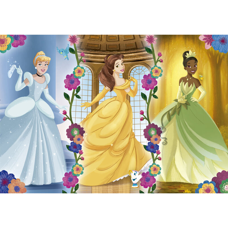 Boîte du puzzle CLEMENTONI Disney Princess 104 pièces, idéale pour enfants et fans de Disney