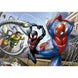 Vue rapprochée des pièces du puzzle CLEMENTONI Marvel Spiderman montrant la qualité et les détails des couleurs
