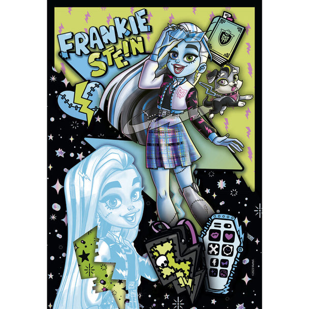 Boîte du puzzle Monster High Frankie Stein 150 pièces de CLEMENTONI avec illustration du personnage et informations produit