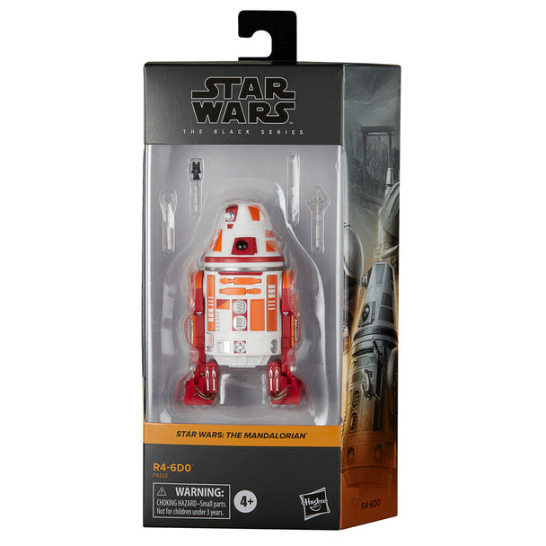 Détail du visage et du casque de la figurine R4-6D0 The Mandalorian avec finition réaliste