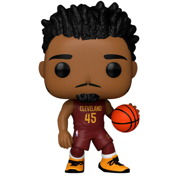 Figurine Funko POP de Donovan Mitchell en tenue NBA, hauteur 9 cm, présentée dans sa boîte cadeau officielle.