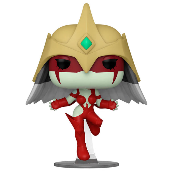 Figurine Funko POP de 9 cm représentant Elemental Hero Burstinatrix de Yu-Gi-Oh! avec détails précis et couleurs vives.