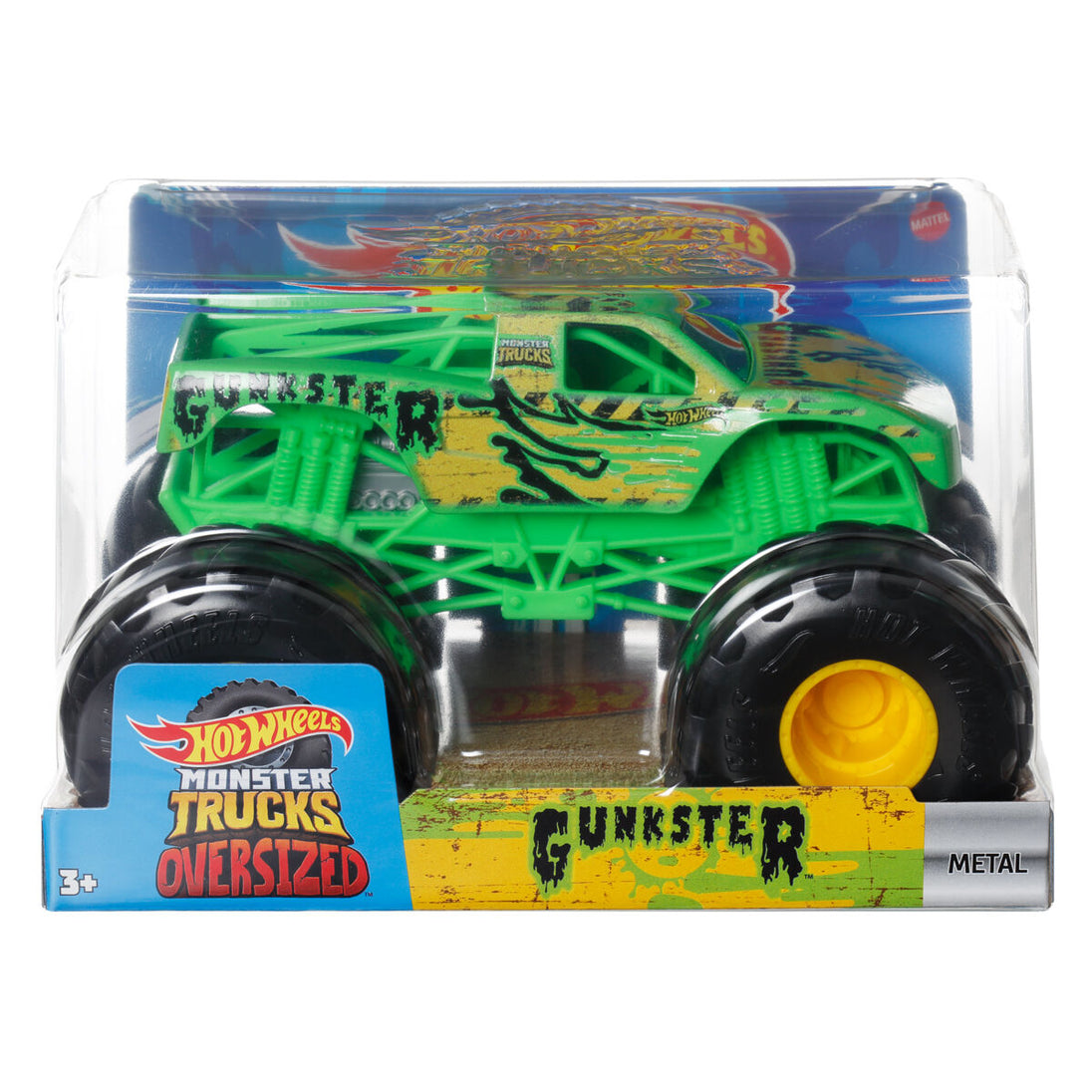 Vue arrière d'un Monster Truck Hot Wheels montrant les détails du châssis.