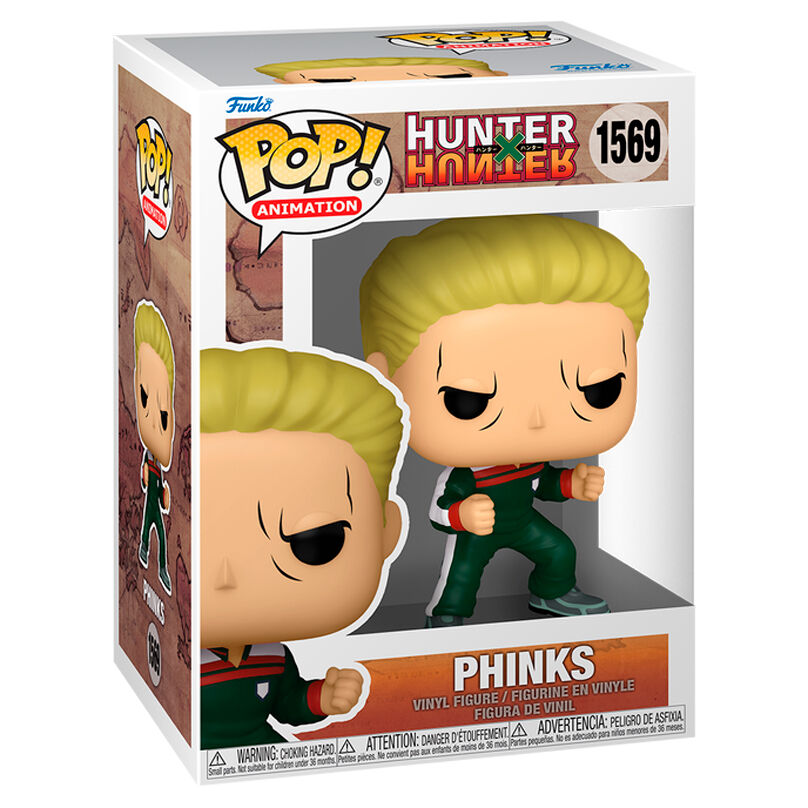 Vue de côté de la figurine Funko POP Phinks Hunter x Hunter avec détails précis en vinyle