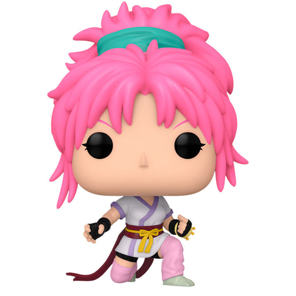 Vue rapprochée de la figurine Funko POP Hunter x Hunter Machi avec détails précis du visage et costume