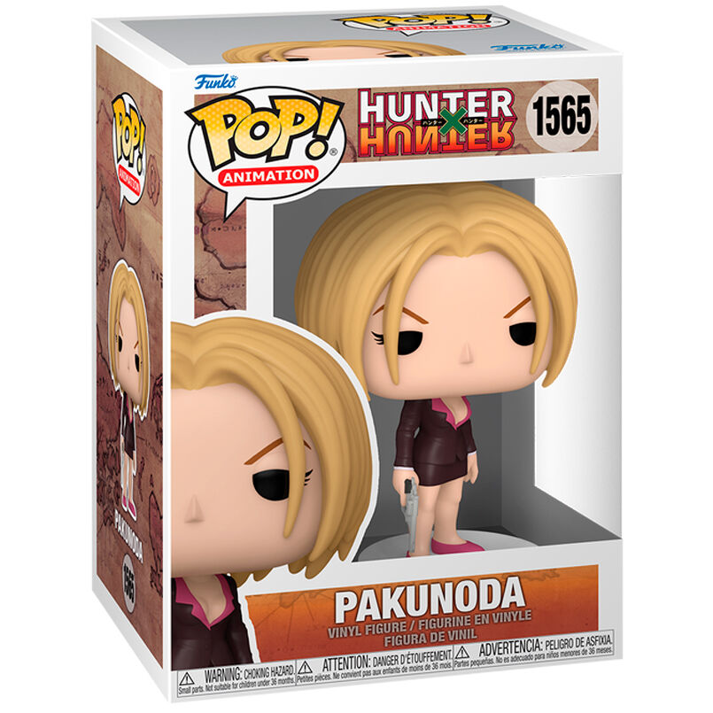 Vue de côté de la figurine Funko POP Pakunoda Hunter x Hunter montrant les détails précis du personnage