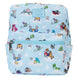 Vue avant du sac à dos Loungefly Disney Toy Story en nylon avec détails argentés et imprimés colorés