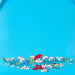 Intérieur du sac à dos Smurfette avec doublure assortie imprimée et espace de rangement organisé
