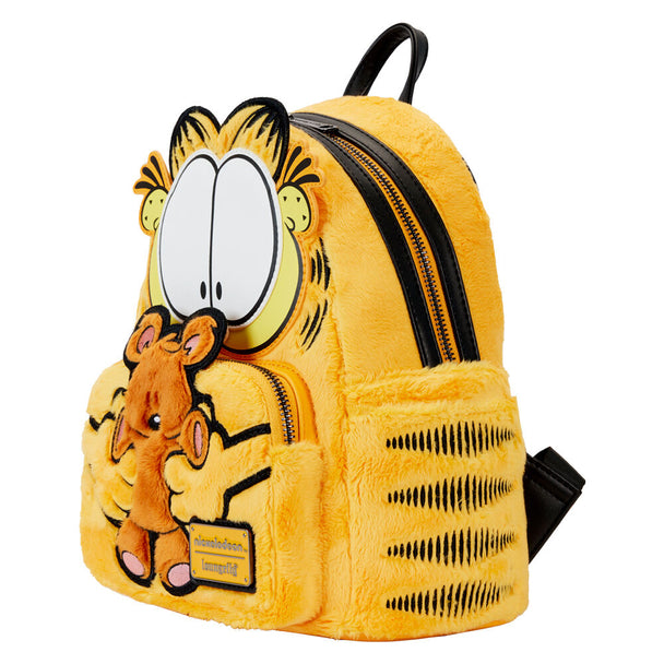 Zoom sur le pendentif zippé émaillé bronze du sac à dos Garfield & Pooky Loungefly