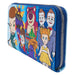 Vue intérieure du portefeuille Loungefly Toy Story avec doublure assortie et organisation pratique