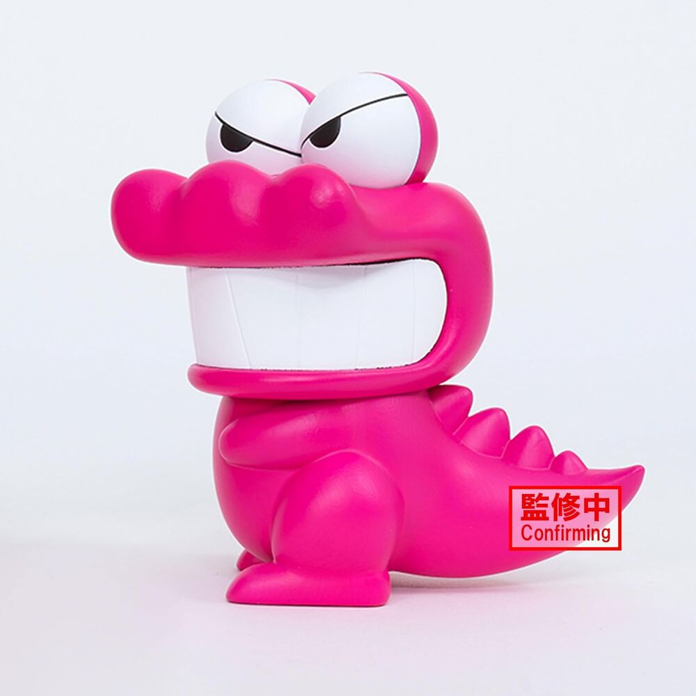 Photo d’ensemble de la figurine BANPRESTO Crayon Shinchan Waniyamasan fluffy puffy posée sur un support neutre