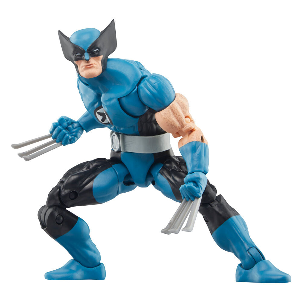 Figurines Marvel Wolverine et Spider-Man posées côte à côte sur fond blanc