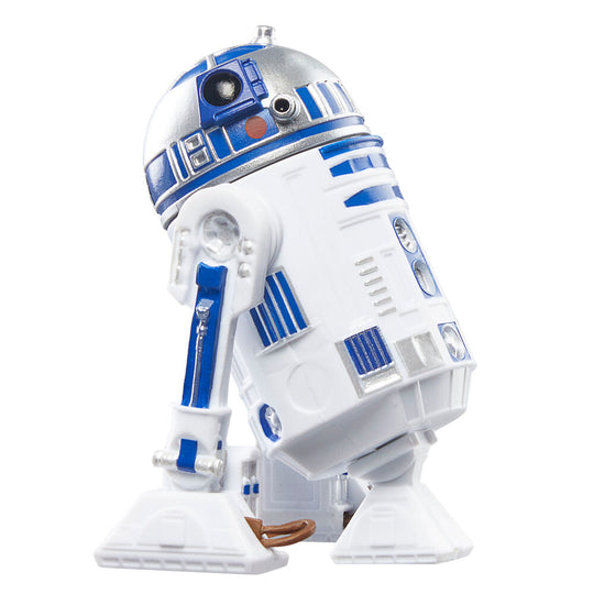 Vue latérale de la figurine R2-D2 articulée HASBRO avec accessoires