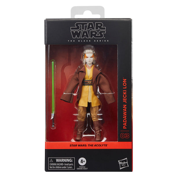 Figurine Star Wars The Acolyte Padawan Jecki Lon vue de face avec accessoires