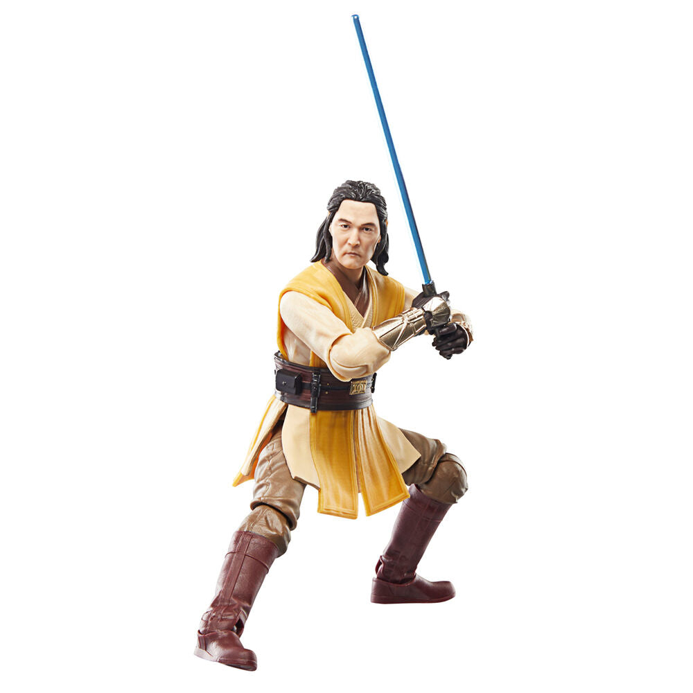 Gros plan sur le visage articulé de la figurine Jedi Master Sol par HASBRO