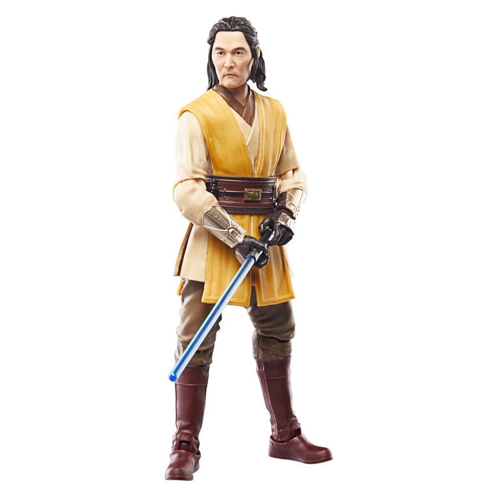 Vue latérale de la figurine Star Wars The Acolyte Jedi Master Sol mettant en valeur l'articulation
