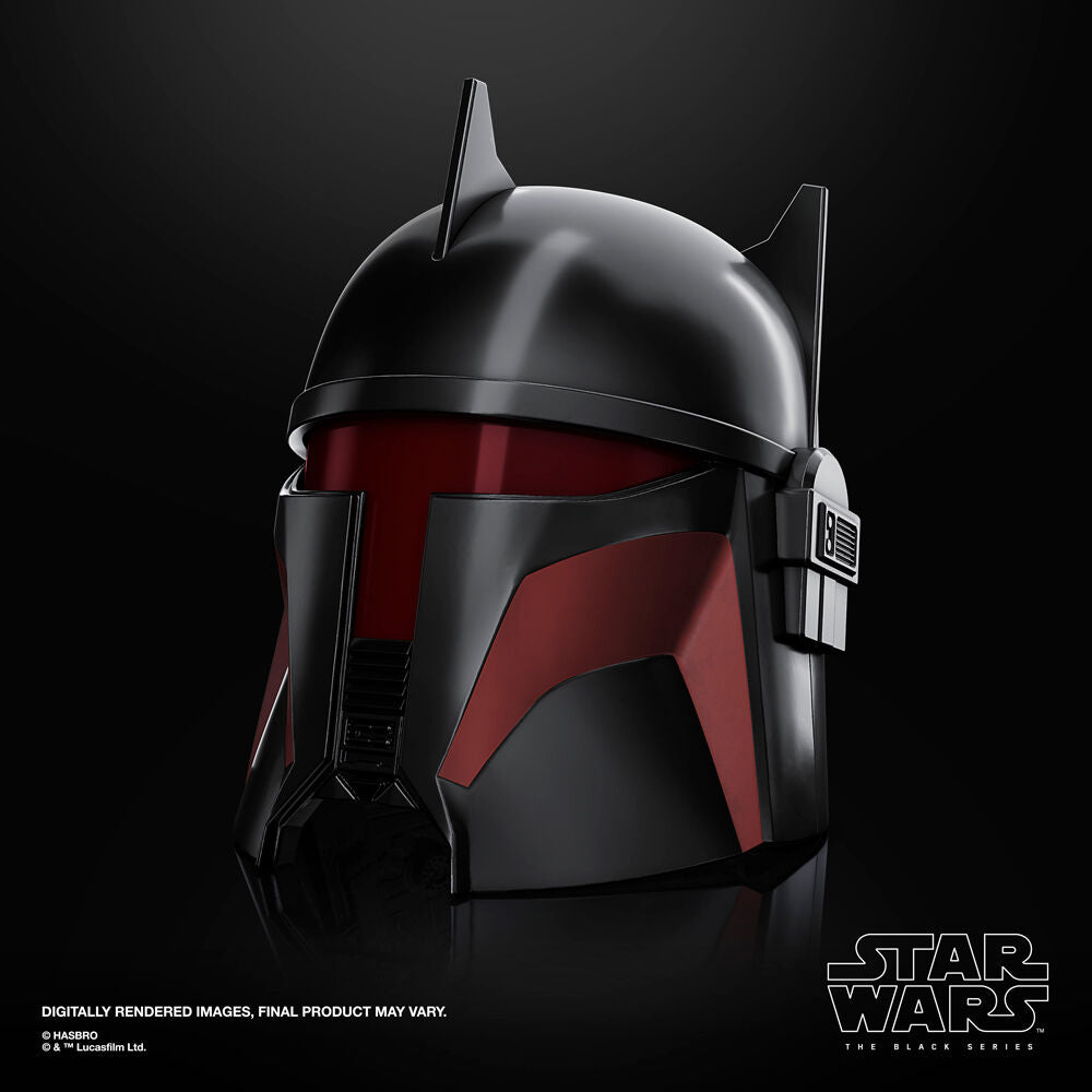 Détail du mécanisme électronique intégré dans le casque Star Wars Gideon Black Series