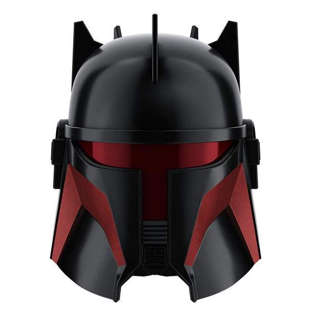 Vue de face du casque électronique Star Wars Gideon Black Series par HASBRO avec détails précis