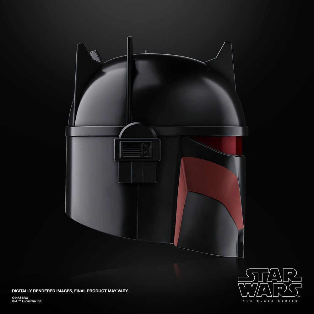 Vue arrière du casque électronique Star Wars Gideon mettant en valeur le logo Black Series