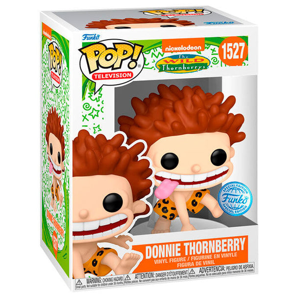 Figurine Funko POP Donnie Thornberry exclusive de The Wild Thornberrys, vue de face dans sa boîte cadeau.
