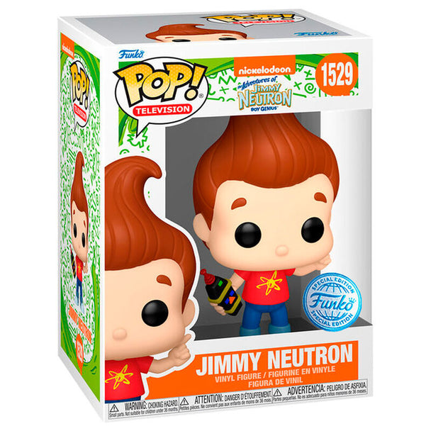 Figurine Funko POP exclusive Jimmy Neutron de 9 cm dans sa boîte cadeau originale, vue de face