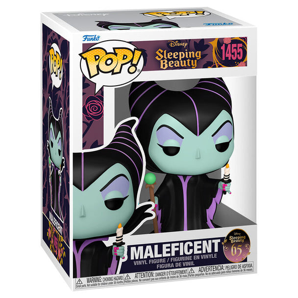 Figurine Funko POP Maléfique de Disney La Belle au Bois Dormant tenant une bougie, vue de face