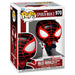 Figurine Funko POP de 9 cm représentant Miles Morales en costume amélioré de Spiderman 2, vue de face avec détails précis