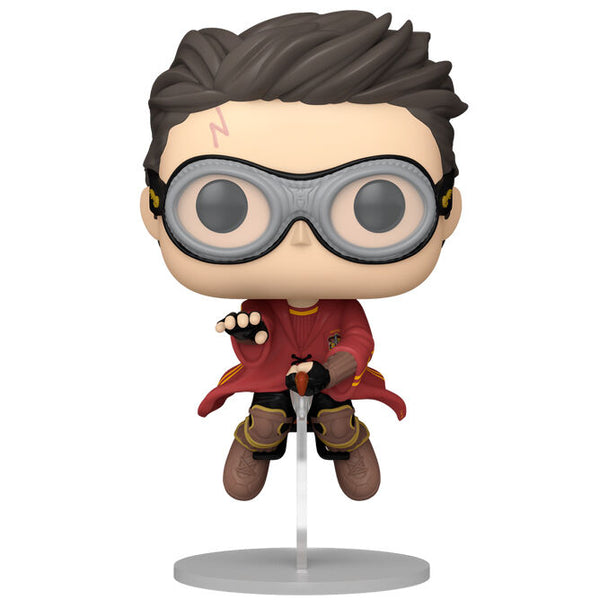 Vue rapprochée de la figurine Funko POP Harry Potter sur Nimbus 2000 avec détails précis et couleurs vives