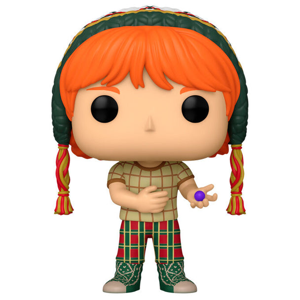 Vue de profil de la figurine Funko POP Ron Weasley tenant des bonbons, édition Prisonnier d'Azkaban