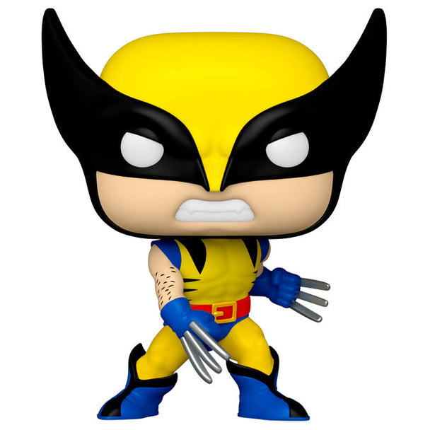 Détail de la figurine Funko POP Wolverine 50e Anniversaire montrant le costume classique et les griffes acérées