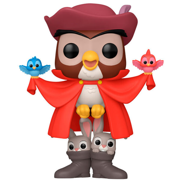 Vue détaillée de la figurine Funko POP Disney La Belle au Bois Dormant - Chouette en Prince avec ses couleurs vives et son design vinyle
