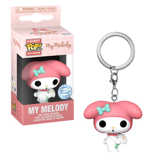 Détail du porte-clés Hello Kitty My Melody Spring Time montrant les finitions et le design compact FUNKO