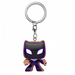 Porte-clés FUNKO Pocket POP Marvel Black Panther en gros plan, montrant les finitions et le design festif