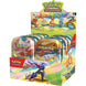 Cartes Pokémon colorées en espagnol étalées sur une surface blanche