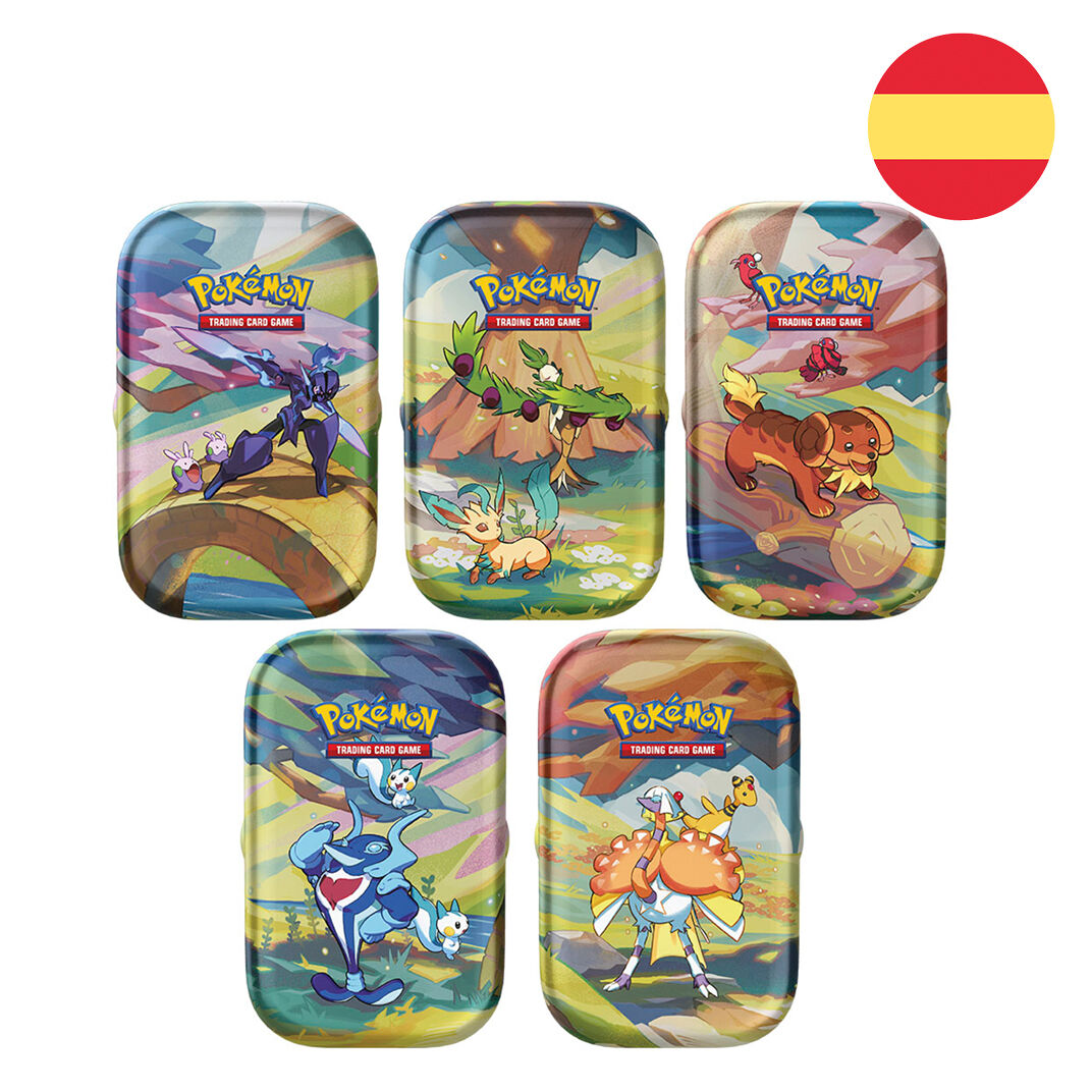 Boîte Pokémon mini assortie avec cartes à collectionner en espagnol vue de face