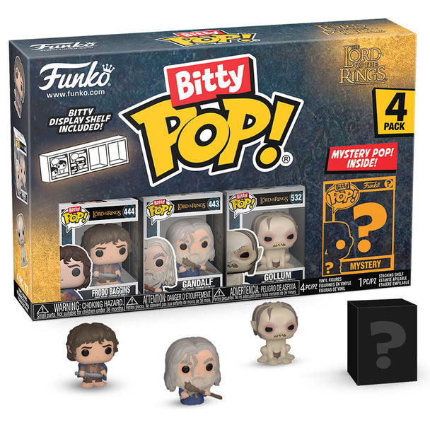 Blister de 4 figurines Bitty POP Frodo Le Seigneur des Anneaux avec boîtiers acryliques rigides