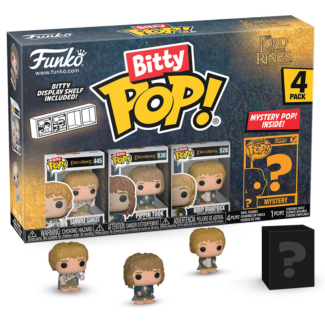 Zoom sur la figurine Bitty POP Samwise de The Lord of the Rings avec son socle amovible FUNKO