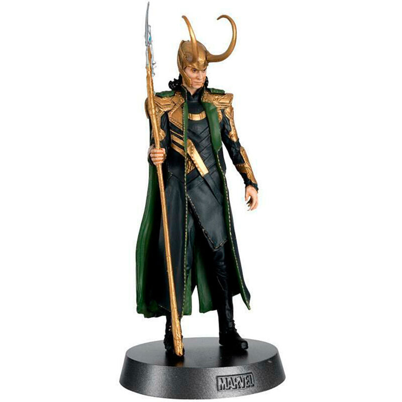 Figurine Loki Marvel Avengers Heavyweights en boîte métallique officielle Eaglemoss, vue de face