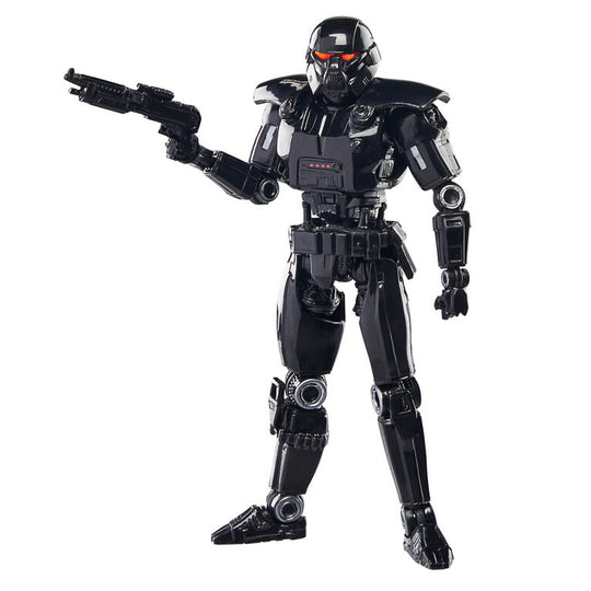 Figurine Dark Trooper en position dynamique avec ses accessoires sur fond neutre