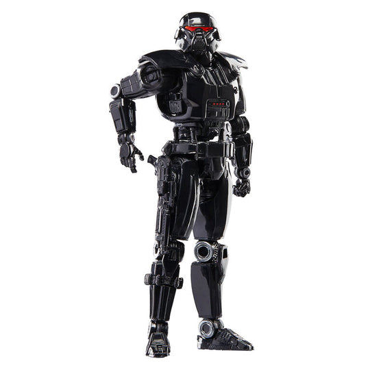 Vue latérale de la figurine Star Wars Dark Trooper mettant en avant l'articulation des bras
