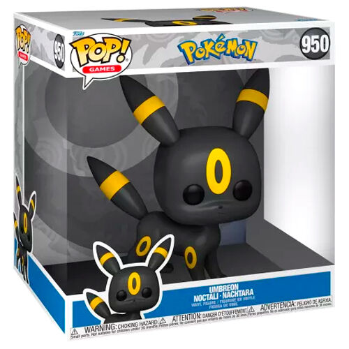 Figurine POP Jumbo Umbreon de 25cm vue de face avec détails précis et couleurs fidèles au personnage Pokémon.