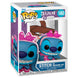 Figurine Funko POP Stitch déguisé en Chat du Cheshire Disney vue de face avec boîte cadeau