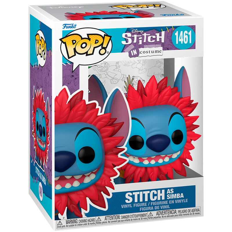 Figurine Funko POP Stitch en Simba Disney en vinyle de 9cm dans sa boîte cadeau officielle