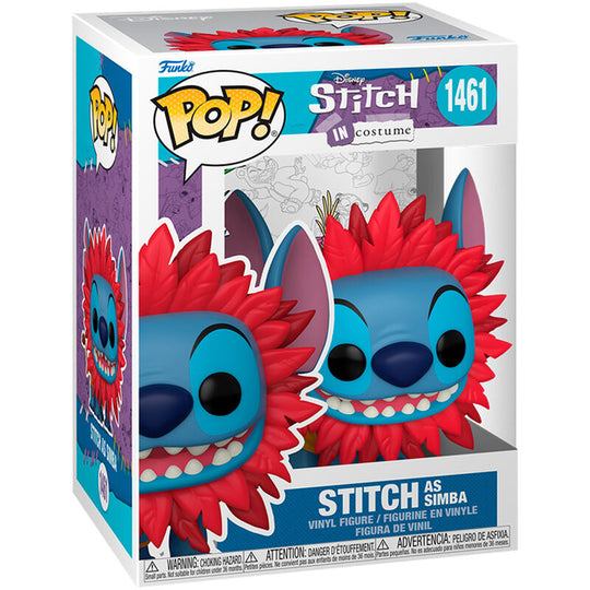 Figurine Funko POP Stitch en Simba Disney en vinyle de 9cm dans sa boîte cadeau officielle