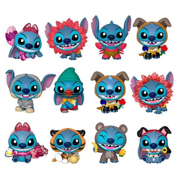 Boîte de la figurine mini mystère Disney Stitch Funko montrant le packaging officiel et le logo Disney